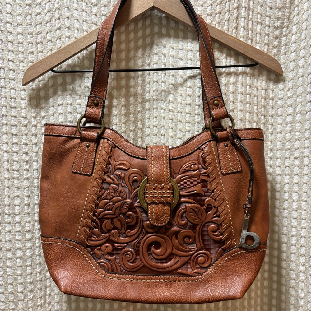 BOC Tan Embossed Shoulder Bag